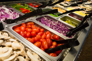 salad bar with product